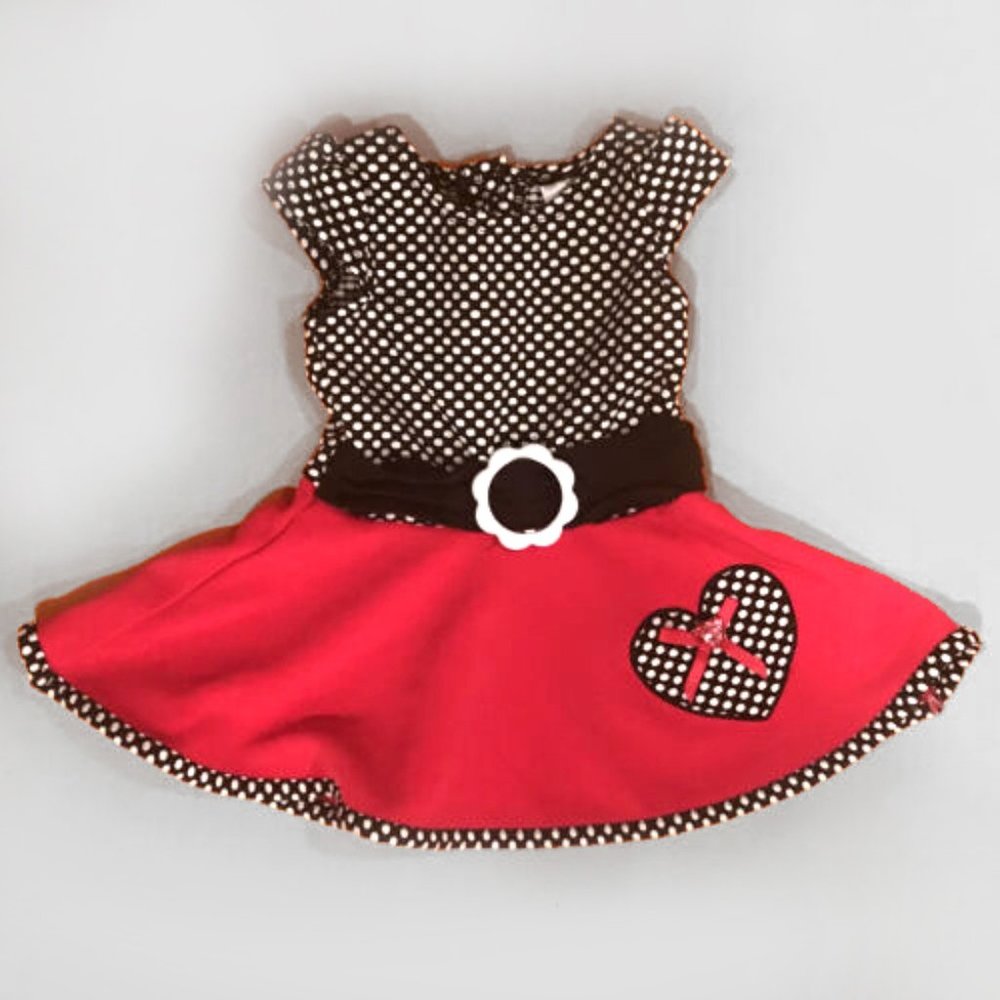 Wonder Kids Girls Polka Dot Heart Dress Size - 12m